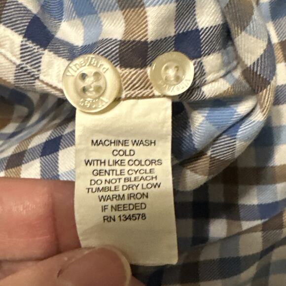 VINEYARD VINES Tucker Shirt LONG SLEEVE BUTTON OXFORD WHALE WHITE/BLUE/BROWN MED - Picture 5 of 6